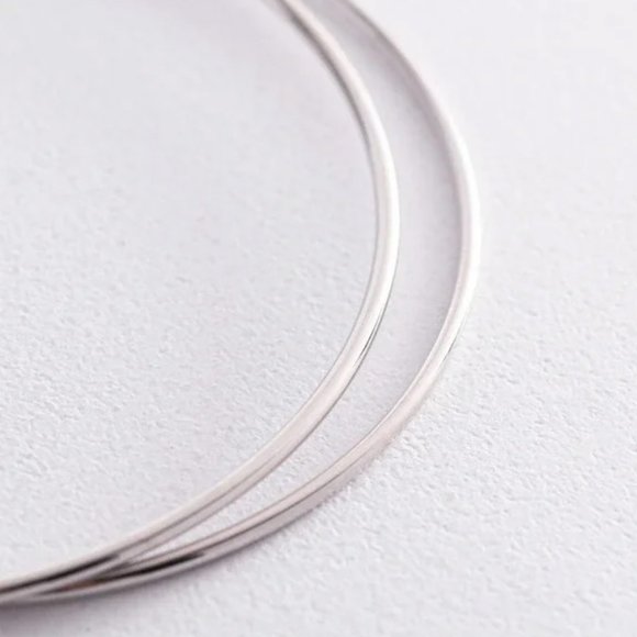 Silver HOOP Earrings 80mm, Large Sterling 925 Lightweight Hoops, Hypo Allergenic - Picture 3 of 5